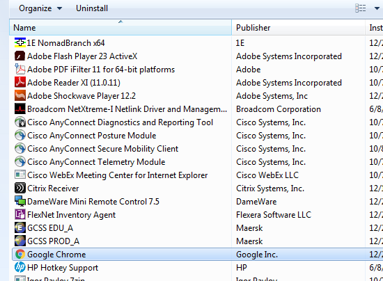Google浏览器无法卸载