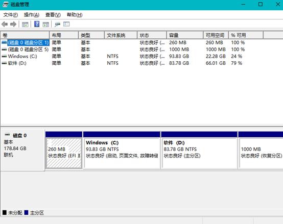 打开win10磁盘管理器